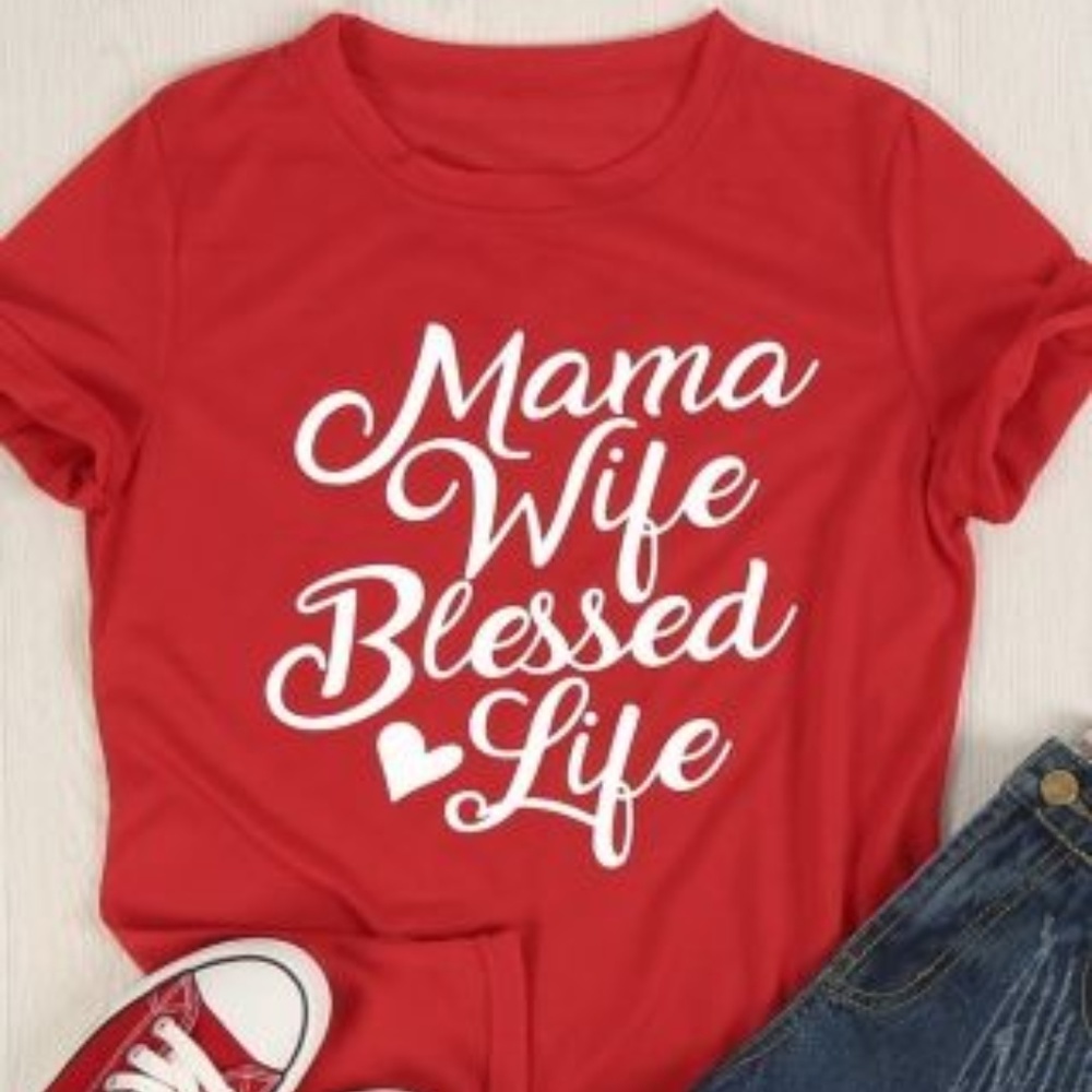Mama Wife Blessed Life (Plus Size) T-Shirt